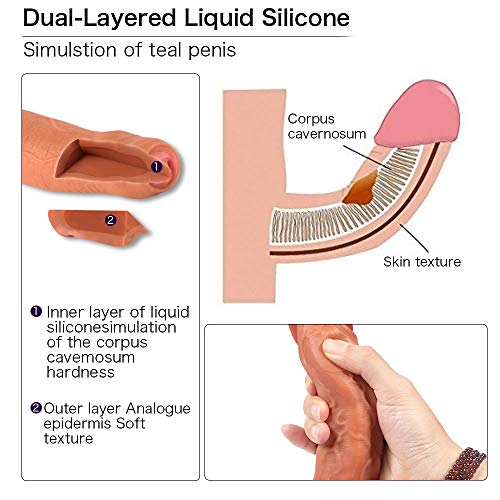 Vibratore-Dildo-con-Telecomando-215cm-Reale-Pene-di-Silicone-con-Ventosa-Vibratori-Vibrator-con-10-Modalita-di-Vibrazione-per-Donna-Stimolazione-Clitoridea-e-Punto