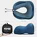 HOMIEE Travel Pillow 100% Pure Memory Foam Neck Pillow, Airplane Travel Kit with Earplugs, 3D Eye Mask, Portable Storage Bag, Comfortable Breathable Cover Machine Washable Pillow Case