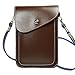 Small Cellphone Crossbody Purse Wallet Mini Lightweight PU Leather Cross Body Cell Phone Bag with Strap Coffee