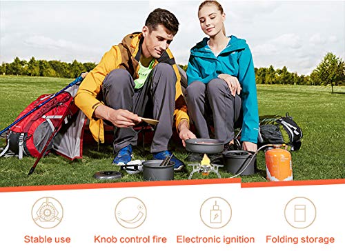 MHOYI Camping Gas Stove klein opvouwbaar Camping Gas Stove Compact Duurzame gasbrander met draagtas voor camping… - Image 4