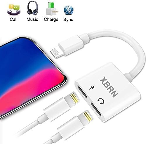 Excellenter Compatible Adapter & Splitter Replacement for IP 7/7 Plus / 8/8 Plus/X, Dual 8 Pin Headphone Jack Aux Audio & Charging & Calling & Sync Cable Connector Earphone Charger