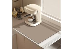 Minimalist Kitchen Countertop Absorbent Mat, Anti-Dirty Coffee Bar Mat, Heat-Resistant and Water Draining Pad (brown)