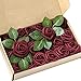 Ling's moment Artificial Flowers Burgundy Rose Buds and Small Roses w/Stem for DIY Wedding Bouquets Centerpieces Arrangements Party Baby Shower Home Decorations