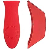 Silicone Hot Handle Cover, Assist Pan Holder for Cast Iron Skillets and Traditional Pots - Red