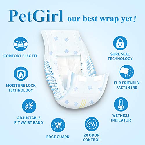 SHAREWIN PetGirl Disposable Dog Diapers for Male Dog Absorbent Wraps