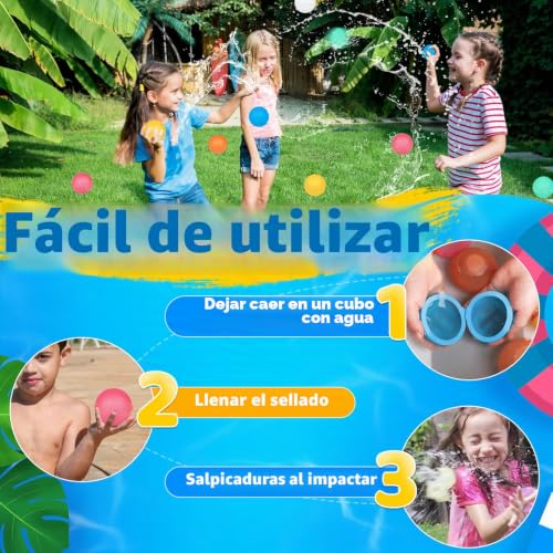 Reusable Water Balloons, 16 Pcs Reusable Self-Seal Silicone Water Balloons and 1 Mesh Bag, Quick Fill Water Balloons for Kids and Adults, Water Toy for Kids and Adults