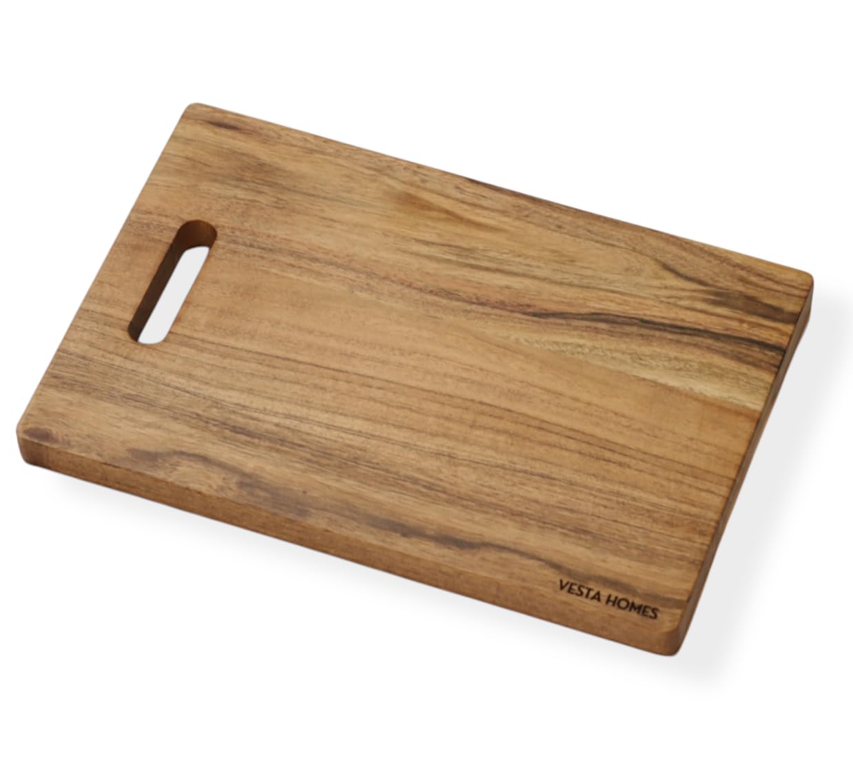 Vesta Homes Wooden Cutting Board/Chopping, Serving Board/Block for Vegetables, Fruits, Cheese and Charcuterie | Natural Acacia Wood | 38 * 25 * 2.5 cms | Handcrafted in India