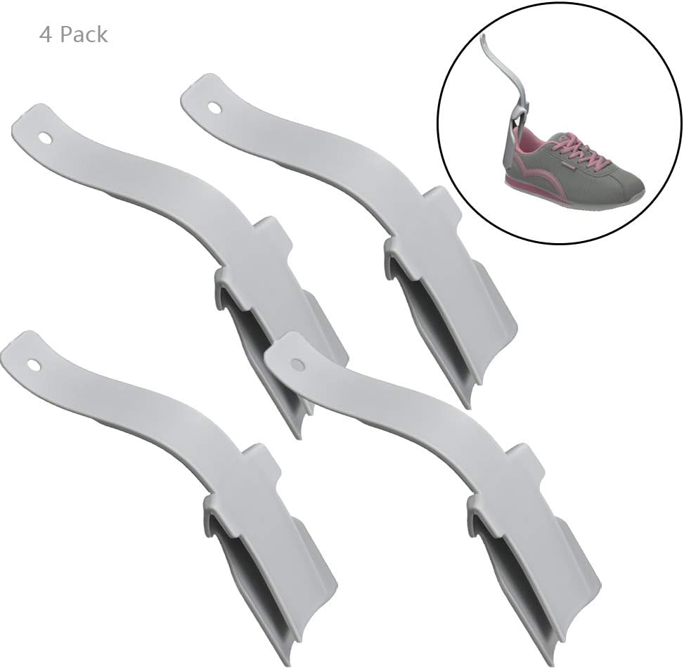 4 Pack Lazy Shoe Helper,Portable Sock Slider,Handled Shoe Horn Shoe Lifting Helper Easy on Easy Off Handled Shoe Horn,Shoe Lifting Helper for Seniors Elderly Disabled One Size Fits for All Shoe: Health & Personal Care