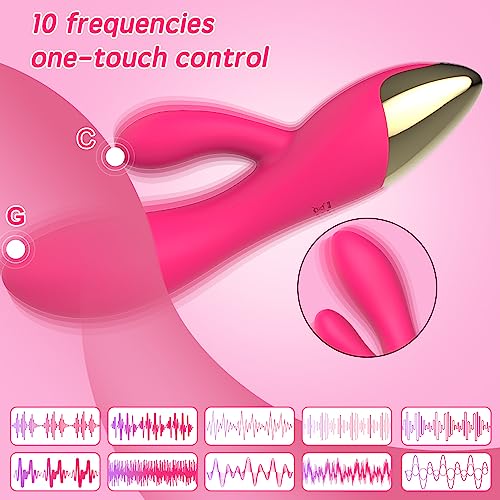 LEVETT Rabbit Vibrator Adult Sex Toys G Spot Dildo Vibrator Clitoral Stimulator with 10 Vibrating Anal Plug Toys for Stimulating Nipple Vagina Sex Toys for Women and Couples