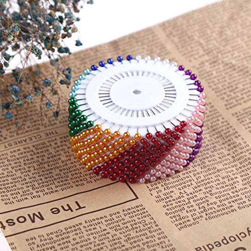 FINGOOO 480 PCS 4mm Sewing Pins Multicolor Straight Pins Head Pins for Dressmaker,Jewelry Decoration - Thumbnail 2