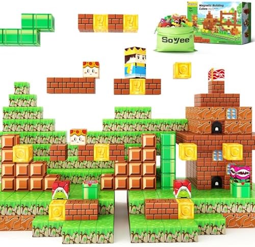 Soyee Magnetic Blocks Building Toys - Build Mine Magnet World Set, Magnet Toys for Boys & Girls Ages 5-7, Buildable Game Elements Gifts Toys for 3+ Year Old Boys & Girls