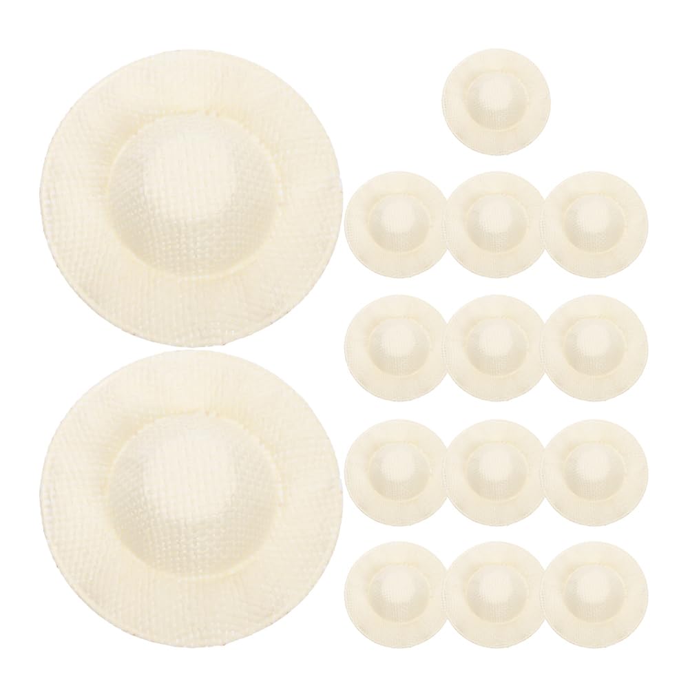 UPKOCH 15pcs Miniature Doll Hats, Mini Imitation Knitting Hats Mini Doll Cap Craft Small Sun Hat for House DIY Craft Decoration Accessories