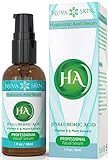 Nuva Skin Hyaluronic Acid Serum - Intense Hydrating Moisturizer - Non-Greasy, Paraben-Free Natural Facial Treatment - Anti Wrinkles, Anti Aging, Age & Sun Spot Removal for All Skin Types