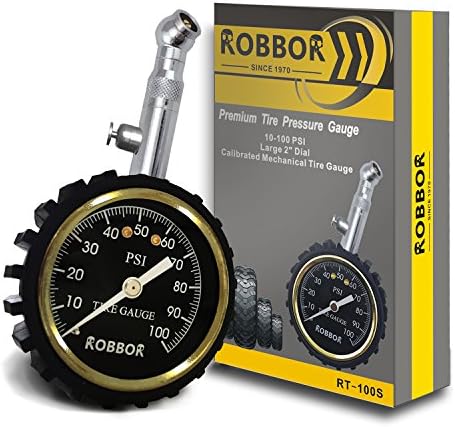 Tire Pressure Gauge(100 PSI) With Pressure Release Valve Best for Reading Accurate Car Truck Motocycle Tires,Premium Robbor Tire Gauge