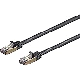Monoprice Cat7 15ft Black Patch Cable Double Shielded (S/FTP) 26AWG 10G Pure Bare Copper Snagless RJ45 Entegrade Series Ethernet Cable