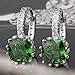 GULICX Women's Jewelry Emerald Color Green Cubic Zirconia Huggy Huggie Hoop Earrings Pierced