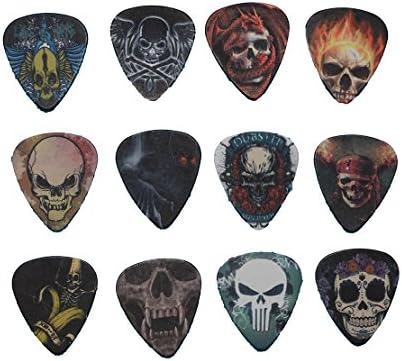 Skulls &amp; Madness! Dark Artwork Medium Guitar Picks - Set of 12 Picks