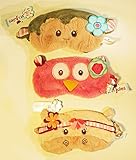 Set of 3 Children's Plush Sleep Eye Masks - Monkey, Owl and Hippo