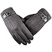 Yingniao Men's Touchscreen Gloves Suede Leather Lined Winter Warm Outdoor Gloves Gray