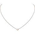ChicSilver Personalized 925 Sterling Silver Dainty Small Heart/Star/Moon/Dot/Triangle Pendant Necklace for Women, Silver/Gold/Rose Gold/Black (with Gift Box)