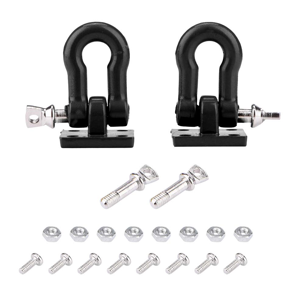 V GEBY RC Trailer Hooks, 1:10 Scale Trailer Hooks Aluminium for D90 SCX10 1/10 RC Crawler Car RC Climbing Car Crawler Truck Part Accessory(Black) Car Model Accessories Model Toy