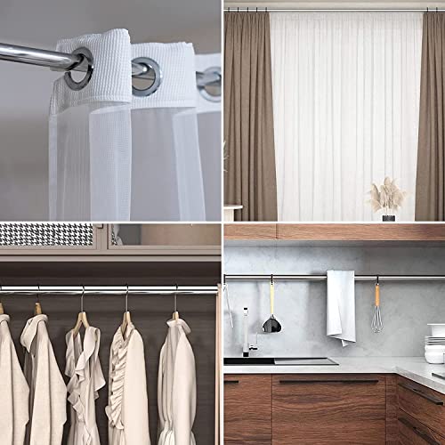 Barra de Cortina Baño, Barra de Cortina de Ducha Extensible 100-170cm,Barra De Cortina De Baño Acero Inoxidable Antideslizante,Cortinero Baño Sin Perforaciones,Para Balcones, Armario