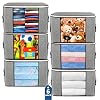 Large Storage Bags, 6 Pack Clothes Storage Bins Foldable Closet Organizers Storage Containers with Durable Handles Thick…