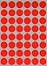 Neon Red Dots Stickers ~ 5/8