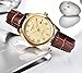 Womens Leather Watch,Fashion Casual Gold Watches for Women,Waterproof Quartz Ladies Brown Wrist Watch