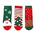 Ehdching Pack of 3 Baby Kids Cartoon Christmas Holiday Toddler Children's Socks (1-3 Years)