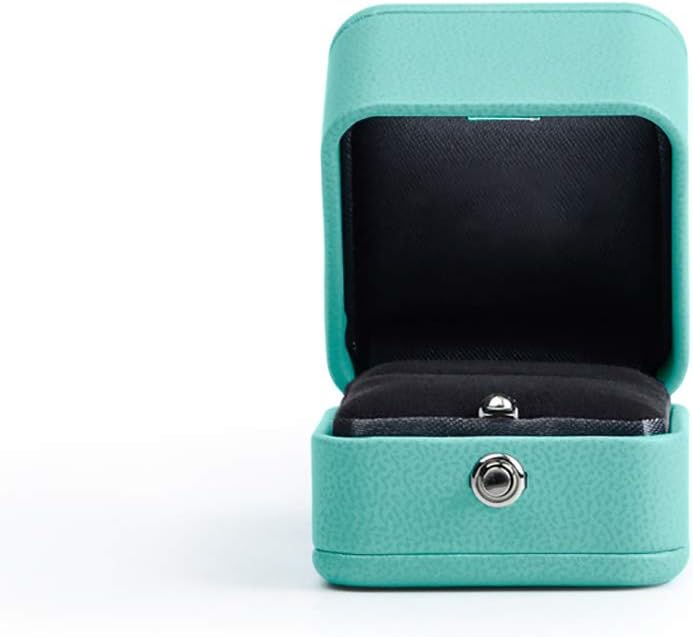 YXWmja Jewelry armoire Wedding Marriage Ring Box Wedding Jewelry Diamond Ring Box Blue PU Leather Material Compact and Lovely Blue big jewelry box