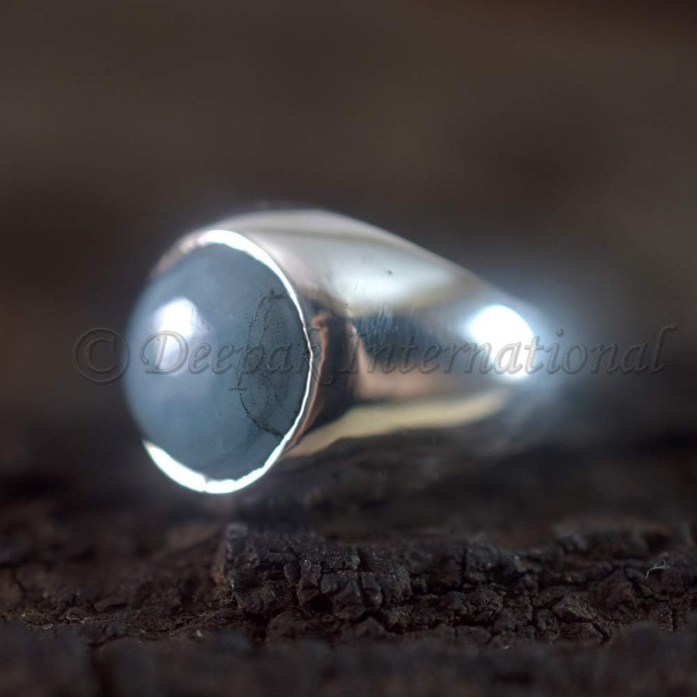 Aquamarine Mans Ring Solid 925 Sterling Silver Mans Ring Handcrafted Ring Natural Aquamarine Gemstone Ring Anniversary Ring Statement Ring Pinky Finger Ring