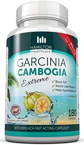 80% HCA Garcinia Cambogia Extreme Fast Acting Capsules. All Natural Appetite Suppressant and Weight Loss Supplement by Hamilton Healthcare up to 1400mg Per Serve for Maximum Results