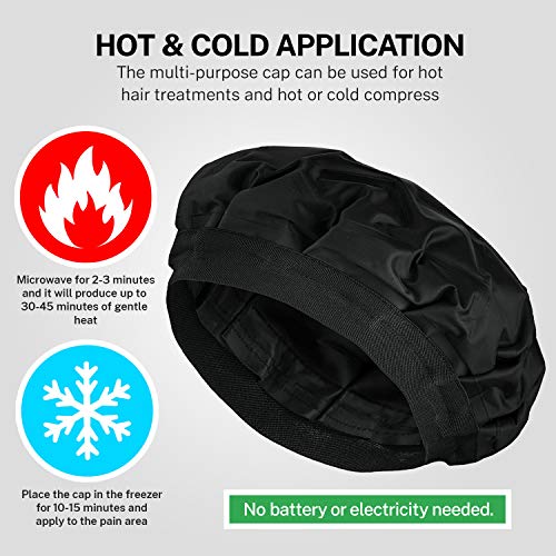 Thermal Heat Cap for Deep Conditioning, Hair Treatment, Hot & Cold Compress, HypoAllergenic, Cordless, Microwavable & Reusable, by M Hair Designs - Thumbnail 2