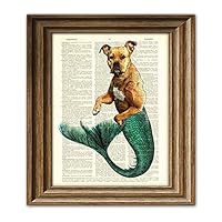 Max Merpibble the Mermaid Pit Bull Is Super Swole Dictionary Page Dog Pitbull Book Art Print