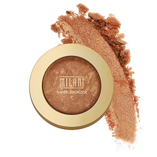 milani baked bronzer - dolce, polvo bronceador brillante sin crueldad para usar en maquillaje de contorno, maquillaje resaltador, maquillaje bronceador, 0.25 onzas