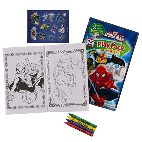 Download Set Of 15 Spiderman Play Packs Fun Party Favors Coloring Book Crayons Stickers - Buy Online in ...