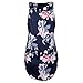 WLLW Women Crew Neck Sleeveless Floral Print Shirt Tops Tee Tanks Camis