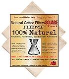 P&F(2 pack)Natural Reusable Coffee Filters for Chemex Coffee Maker-FULL TASTE-NO HARMFUL CHEMICAL IN YOUR COFFEE ANYMORE-100% Natural-Square Coffee Filters