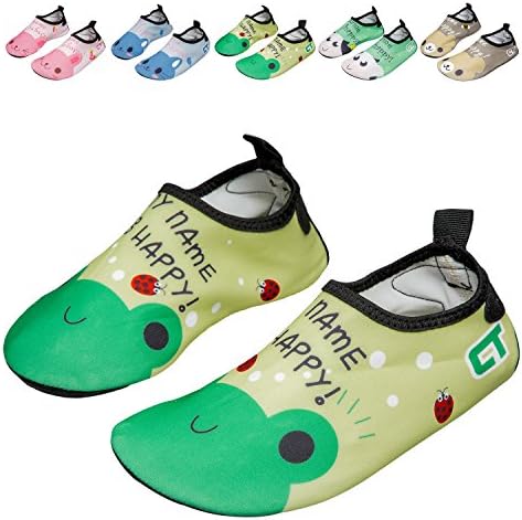 JIANJIANJIAO Girls/Boys Lightweight Water Shoes Soft Barefoot Shoes Quick-Dry Aqua Socks For Toddler Little Kid And Big Kid,Yellow,22/23 EU,5-6 M US Toddler