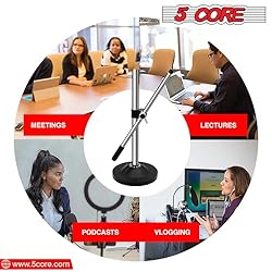 5 Core Desk Microphone Stand • Height and Angle