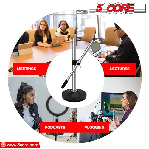 5 Core Desk Microphone Stand • Height and Angle