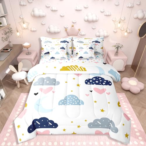 Erosebridal Moon Stars Cloud 7 Piece Bedding Set