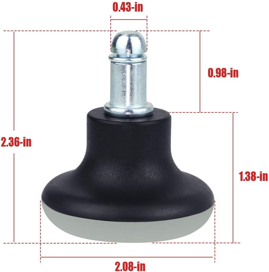 5 Pack Bell Glides for Office Chair without Wheels, Replacement Rolling Chair Swivel Wheels Fixed Stationary Castors, Low Profile Chair Glides : Office Products
