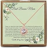OKEYCH Bonus Mom Thank You Gift, Best Bonus Mom Necklace, Stepmom Wedding Jewelry, Bonus Mom Necklace from Stepdaughter