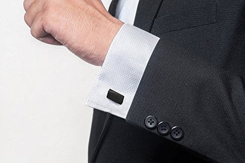 Merit Ocean Black Classic Cufflinks for Men Stainless Steel Wedding Business Gifts