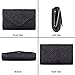 Baglamor Women's Elegant Floral Lace Envelope Clutch Evening Prom Handbag Purse(Black)
