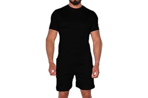 Uni Clau Mens 2 Piece Short Set Summer Outfits Tracksuit Casual T shirt and Short Beach Sets