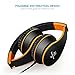 Headphones, Sound Intone Headphones with Microphone, Foldable Headset with Inline Volume Control Strong Low Bass for iPhone iPad Smartphones Laptop Mp3/4 (Black Orange)