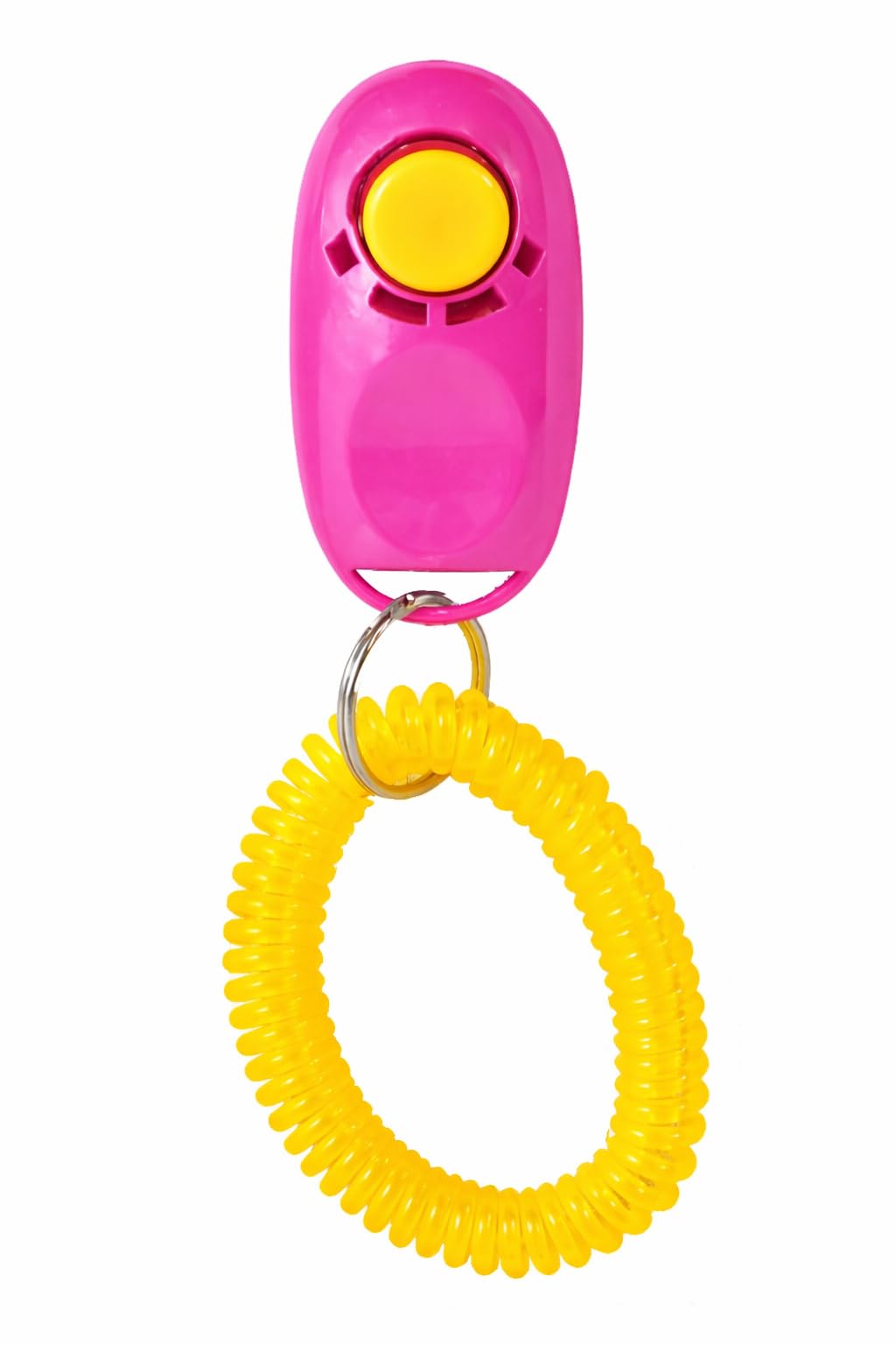 AKORD Pet Training Clicker with Coiled Wrist Strap - Professional Obedience Aid for Dogs and Cats - Pink